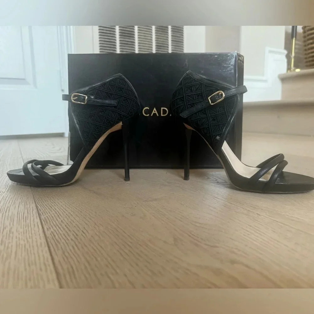 Escada sheepskin black heels - Picture 2 of 11